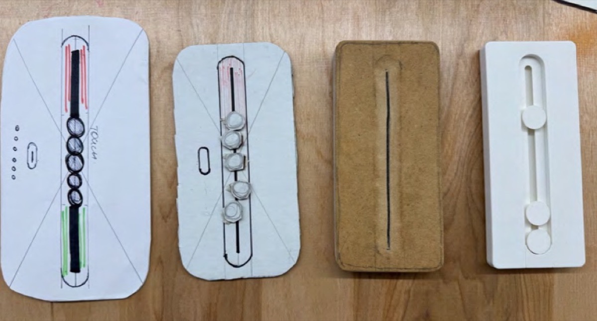 Low-fidelity prototypes in paper, cardboard and MDF