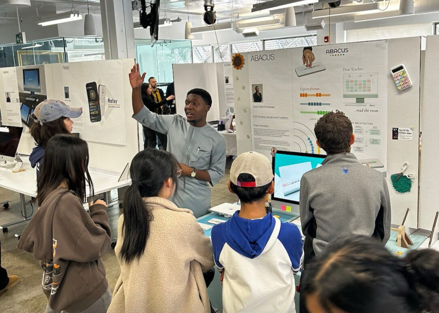 David presenting Abacus to students at GradEx, OCAD University
